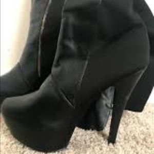 Thigh high platform leather boots